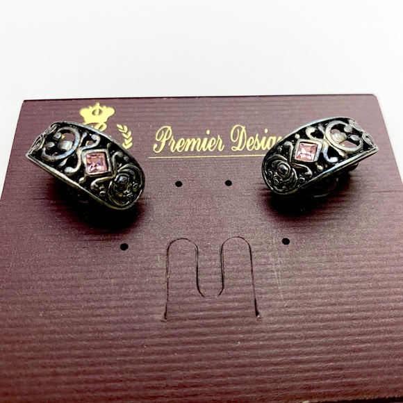 Premier Designs Valerie Crystal Clip-on Convert Pierced Earrings - Picture 3 of 13